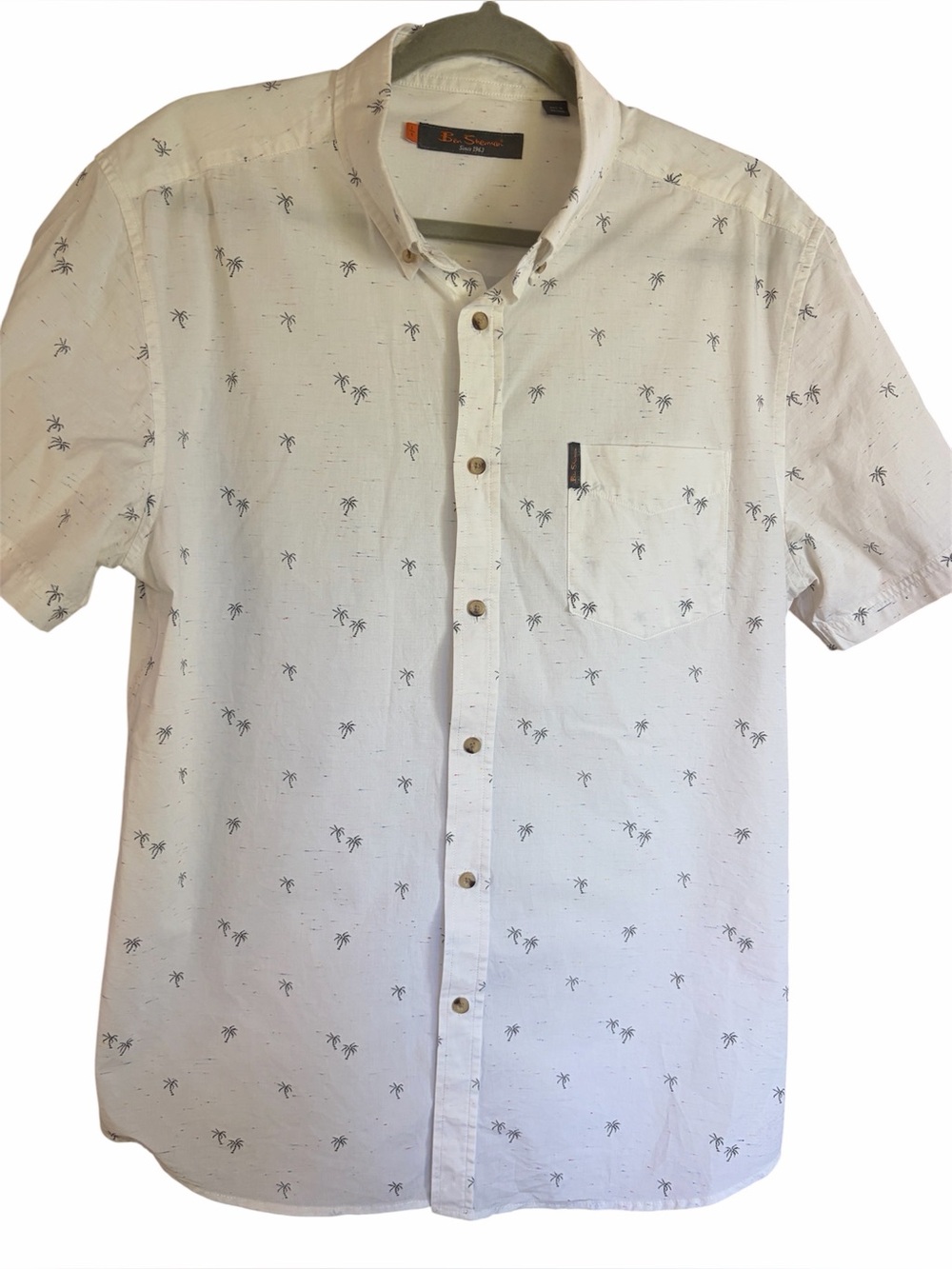 Ben Sherman men’s button down shirt palm trees large EUC